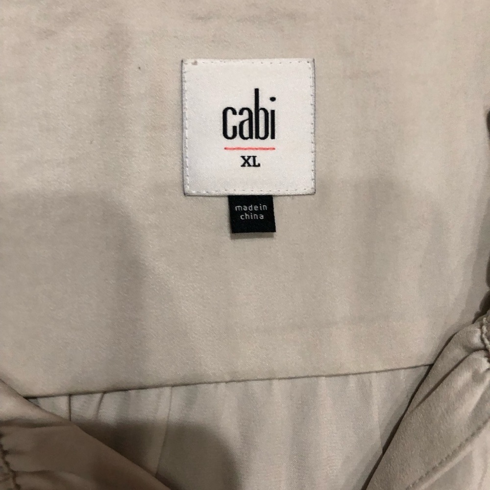 CAbi Cream Ruffle Neck Sleeveless Blouse - Picture 4 of 5